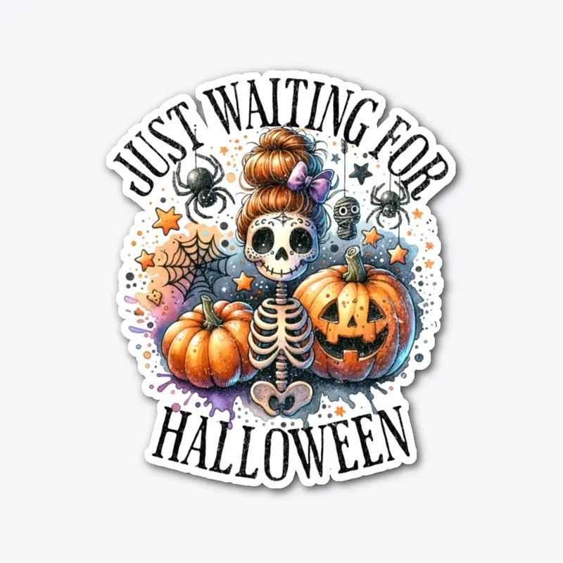 just waiting halloween day skull party